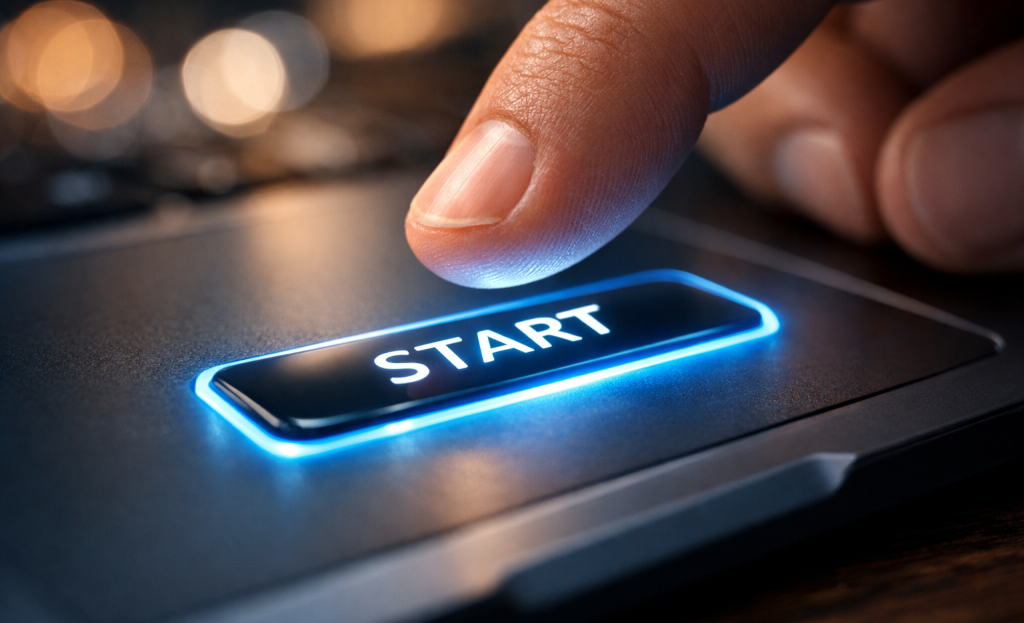 Bold call-to-action button with persuasive text
