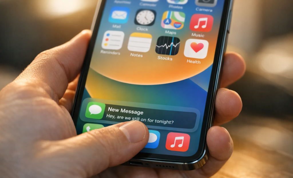Mobile popup blocking smartphone screen content