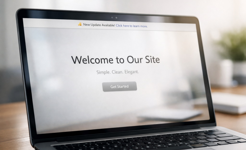 Sticky banner capturing visitor leads on website