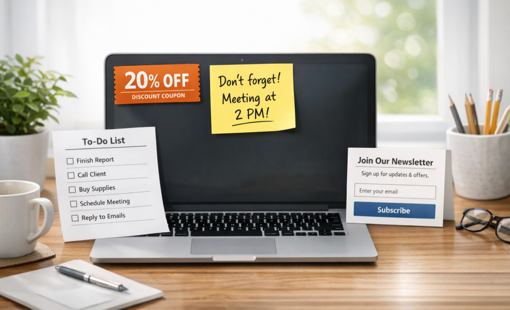 Lead magnet examples paired with sticky bars