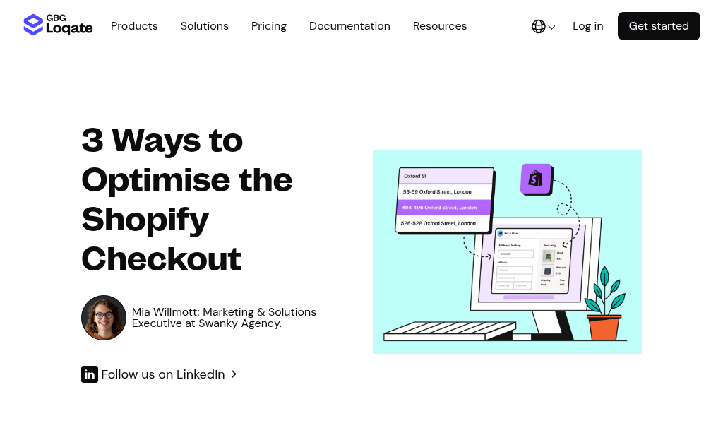 Shopify checkout page optimization interface screenshot
