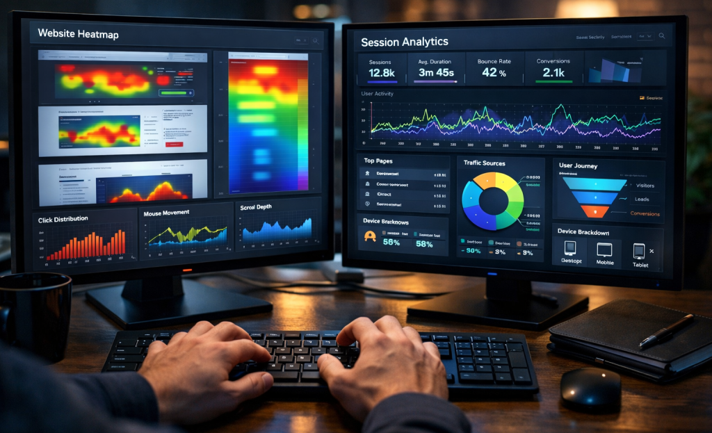 Conversion rate optimization dashboard with analytics tools