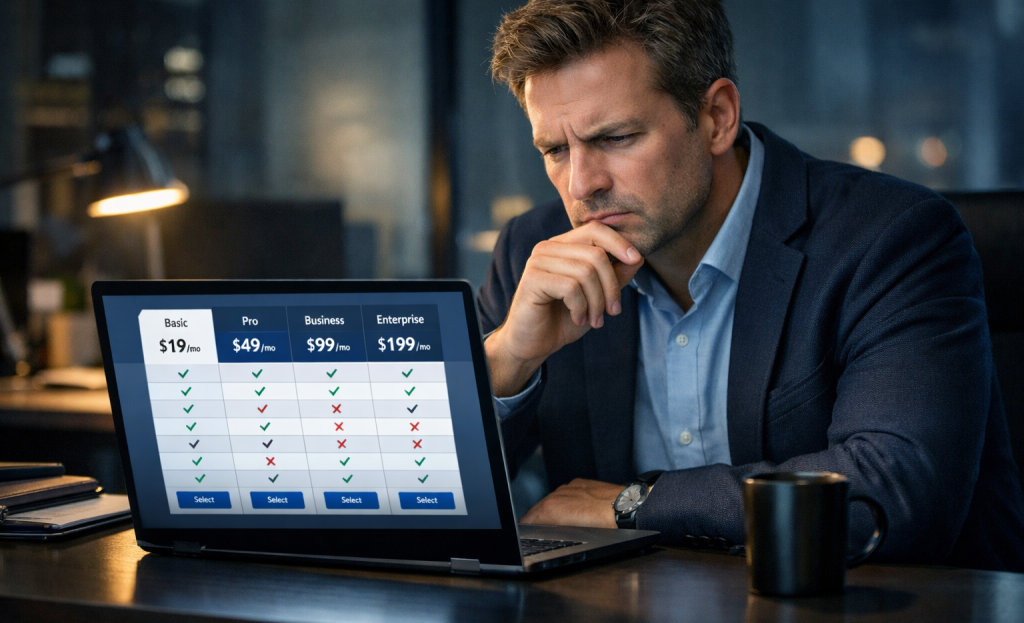 Warning signs on a landing page builder
