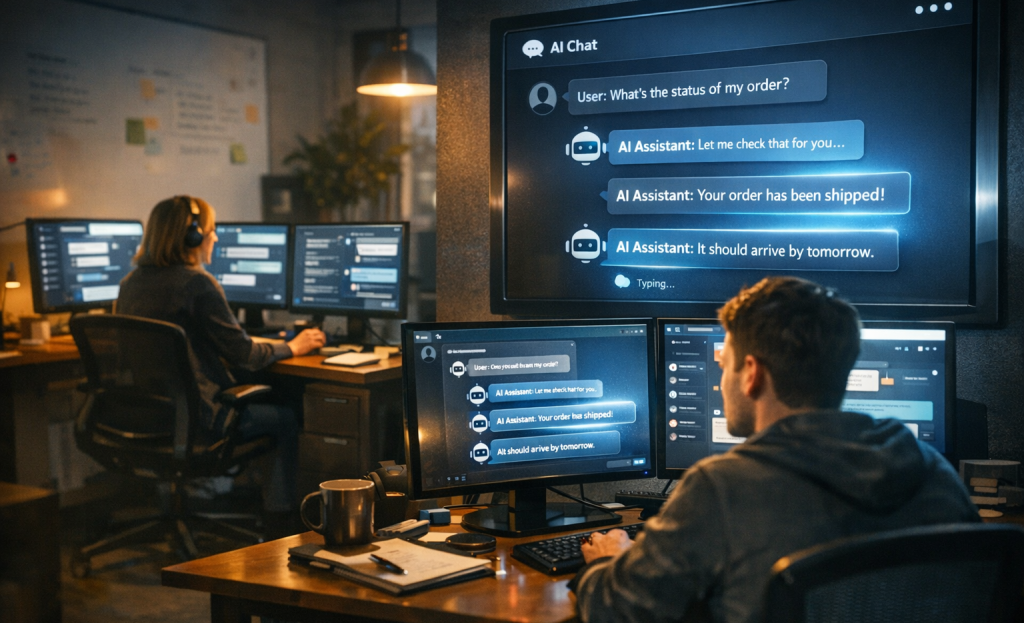 AI chatbot interface on a screen