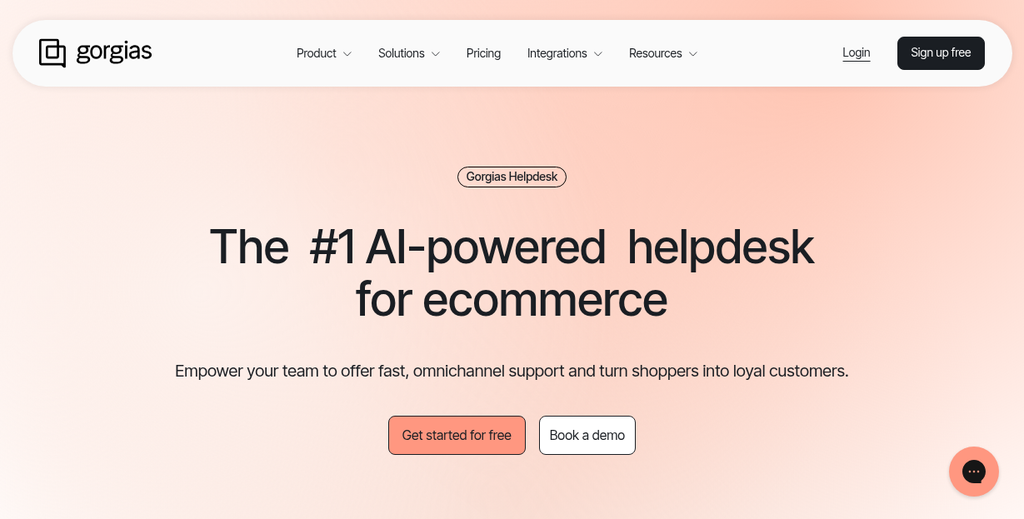 Ecommerce helpdesk live chat support interface