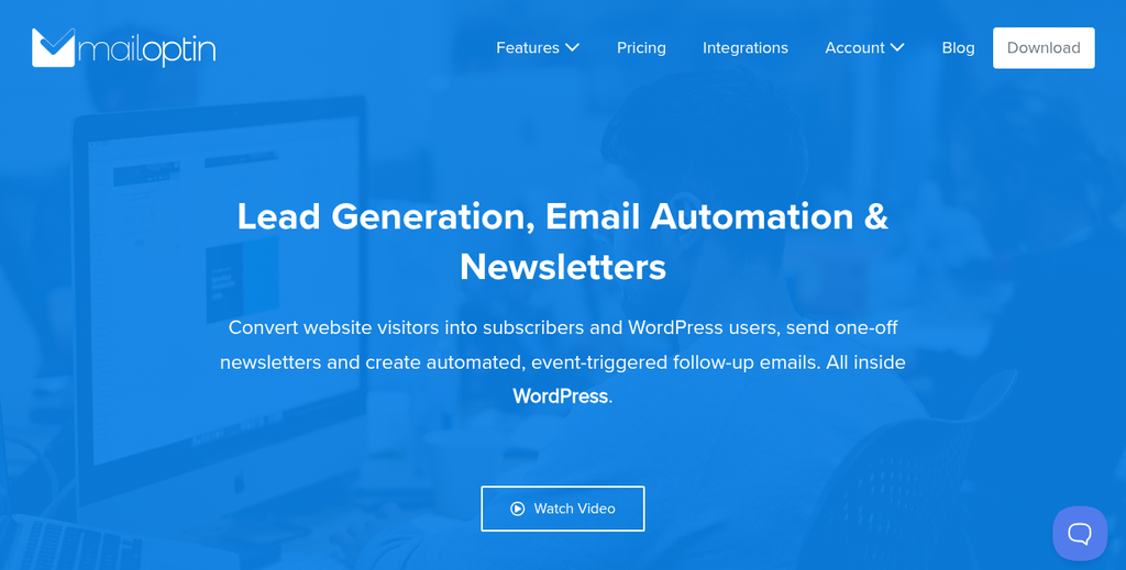 Screenshot of https://mailoptin.io/