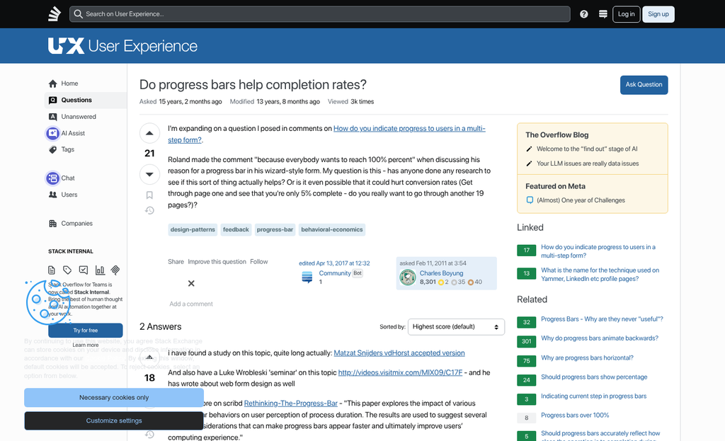 Multi-step form completion progress visualization