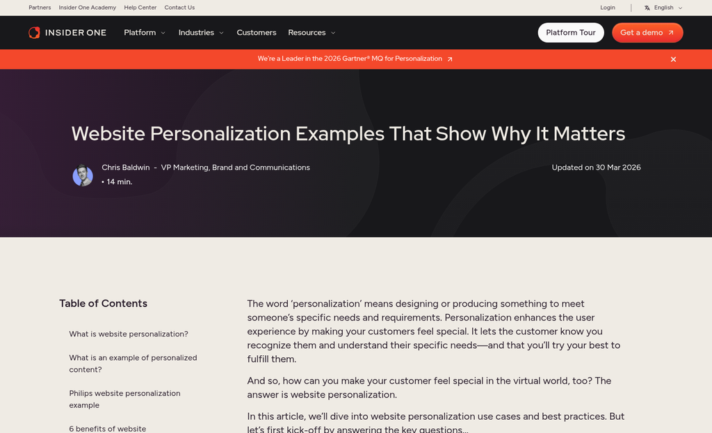 Personalized website opt-in offer for returning visitor
