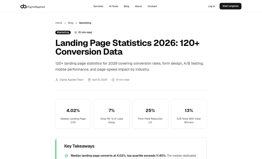 Landing page with weak ineffective headline example