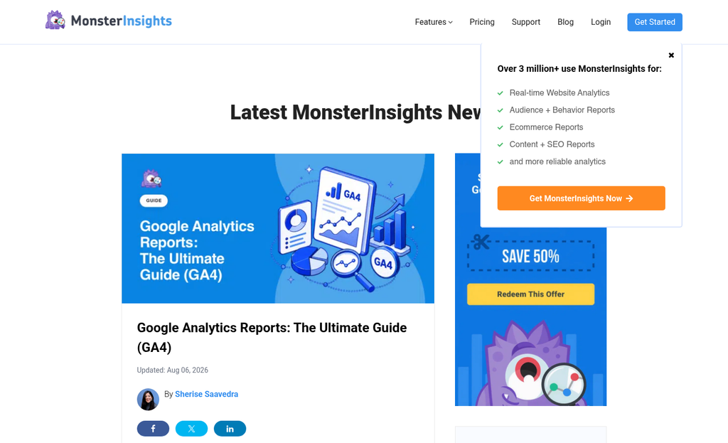 Website analytics dashboard showing page traffic data