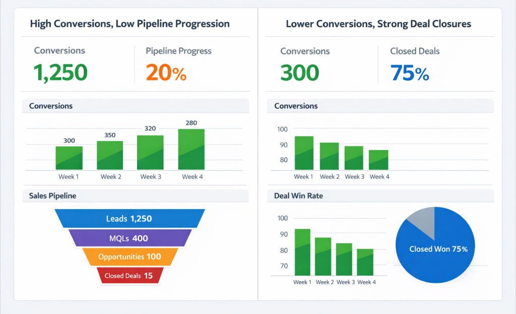 Bar chart comparing segmented landing page conversion rates