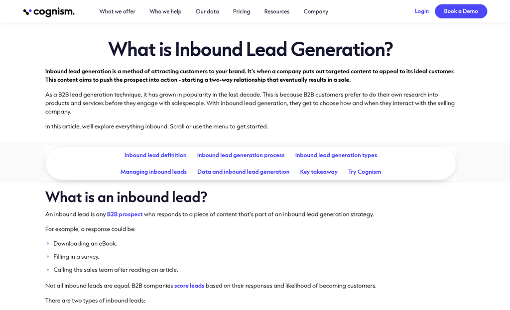 Segmented landing page targeting ideal leads