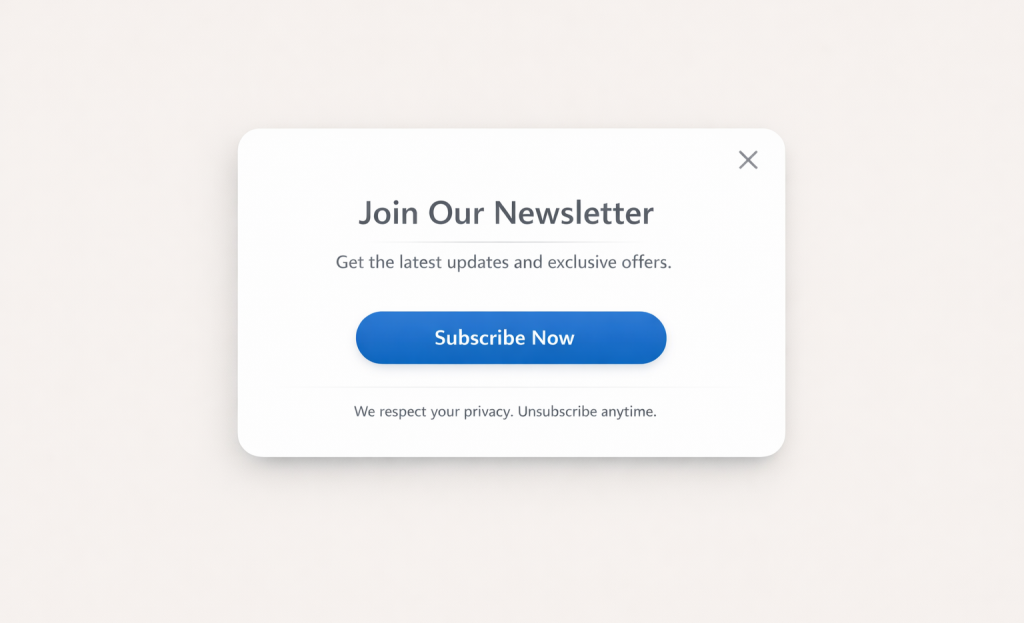 Popup design elements building user trust