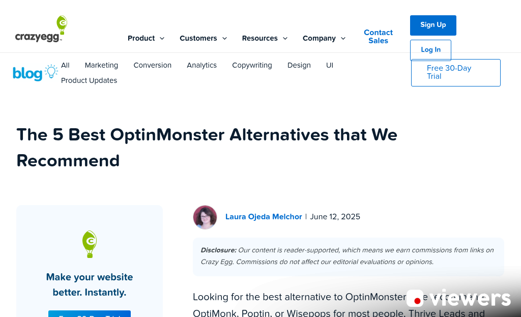 Screenshot of OptinMonster alternative software interface