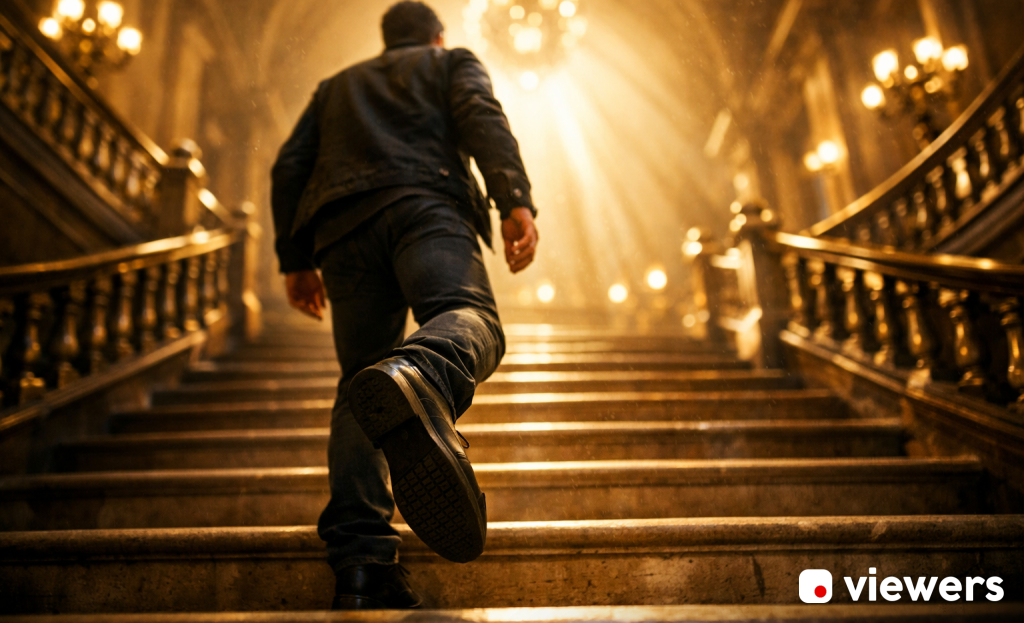 Person taking small steps toward a goal