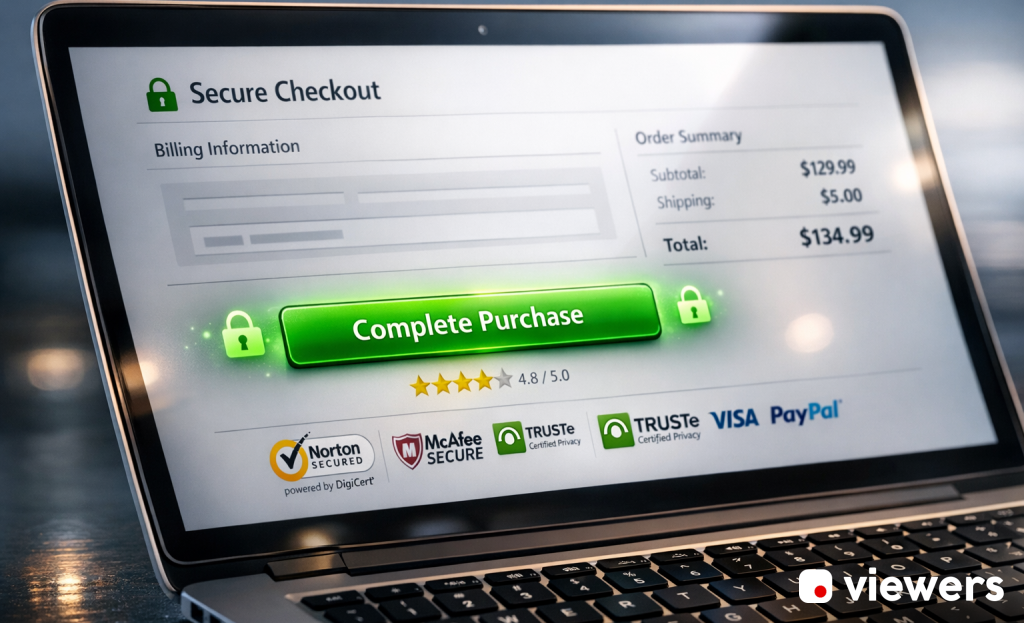 Shield icon with security trust badge