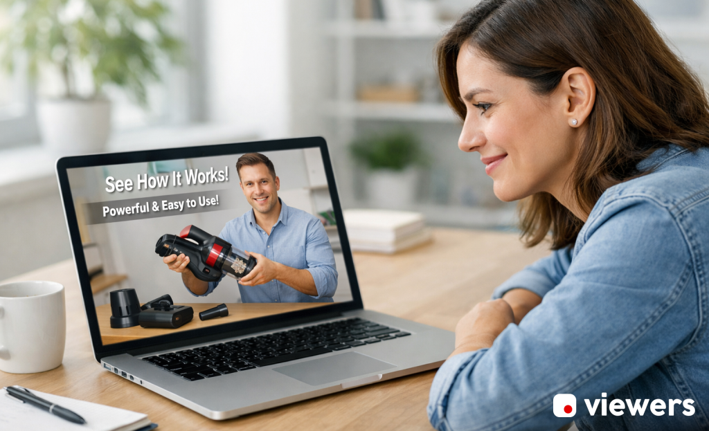 Landing page with embedded video player