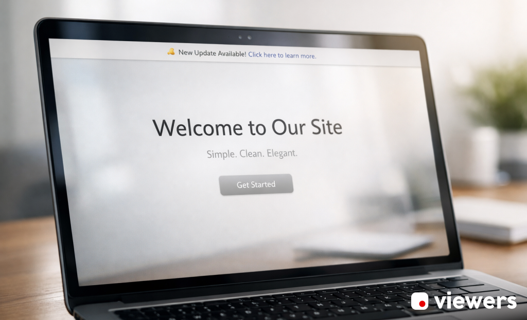 Sticky banner capturing visitor leads on website