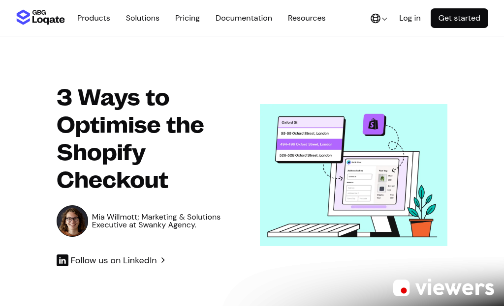 Shopify checkout page optimization interface screenshot