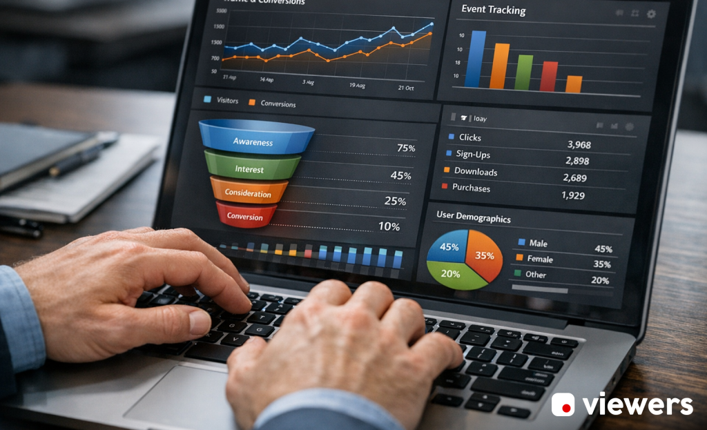 GA4 dashboard showing micro-conversion key events