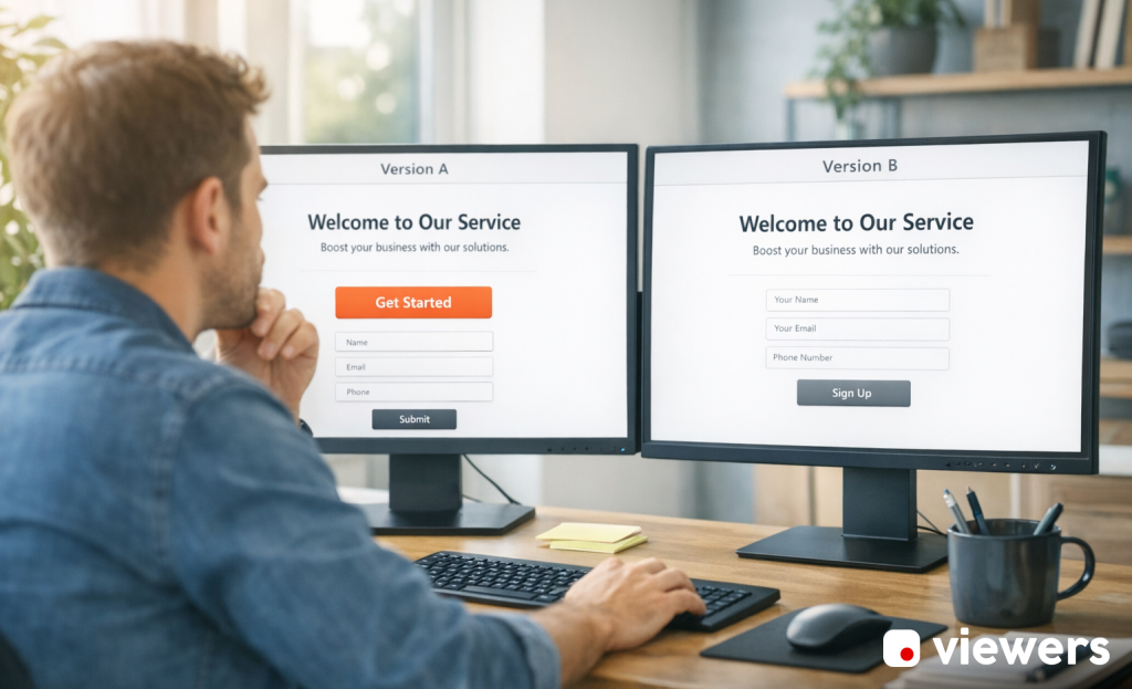 A/B testing dashboard showing conversion rate data