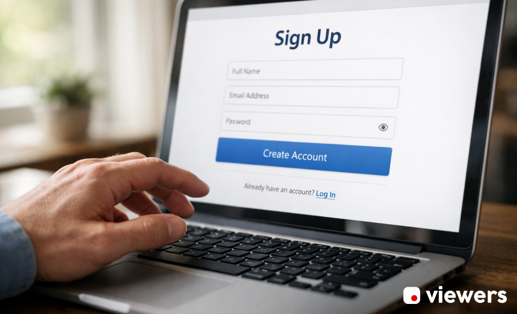 Simple signup form with minimal input fields