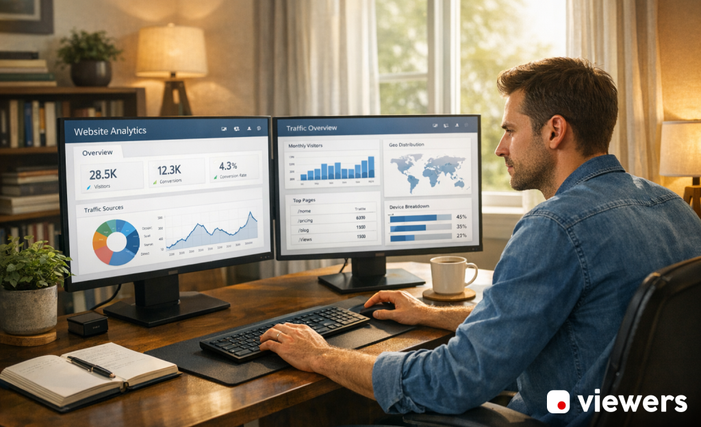 Landing page split testing dashboard comparison
