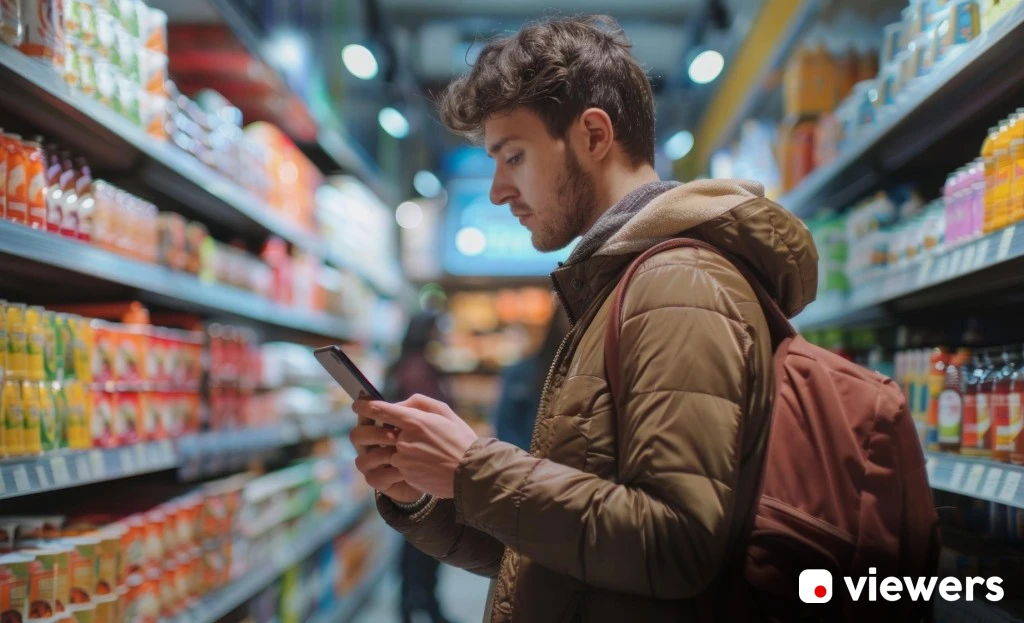 Person choosing between two digital tools