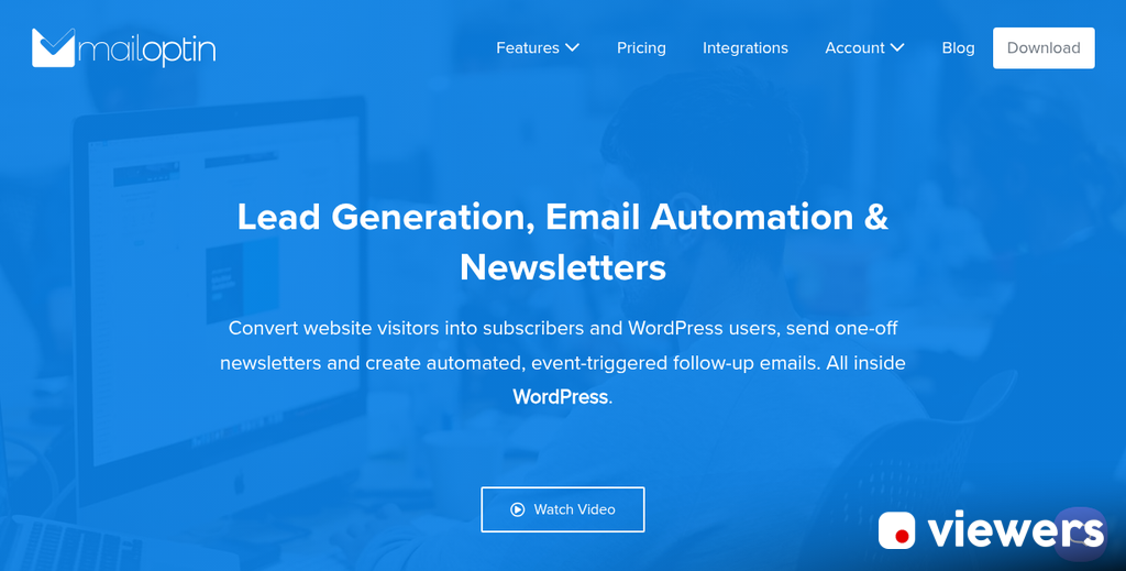 Screenshot of https://mailoptin.io/